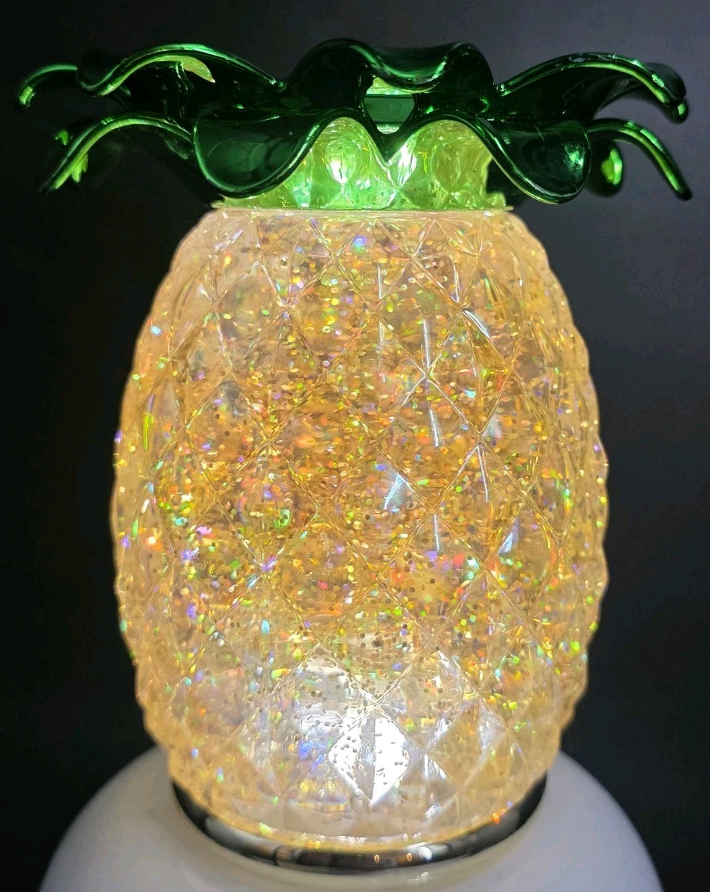 Bath & Body Works Light Up Pineapple Water Globe Single Wick Candle Holder