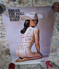 1970&rsquo;s Break The Dull Beef Habit Cattle Baron Repo 36" X 24" Poster Feminist