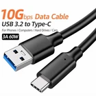USB 3.2 to Type-C Cable 10Gbps 3A 60W Fast Charge Data Cord Black