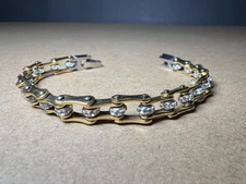 Joe’s Steel Womens Stainless Gold Tone Motorcycle Bike Chain Bracelet 8.5mm
