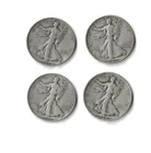 Walking Liberty Half Dollar Lot Of 4 1934- 1947 90% Silver 1.44676 Troy OZ
