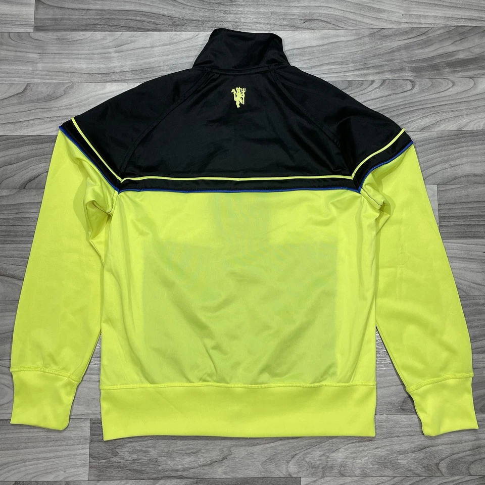 Manchester United Full Zip Track Jacket Men S Optic Yellow Black Soccer Football - Image 2 of 4
