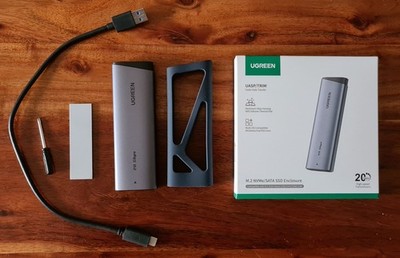 UGREEN 20Gbps M.2 SSD Gehäuse USB C 3.2 Gen 2x2, NVMe und SATA M2 Gehäuse