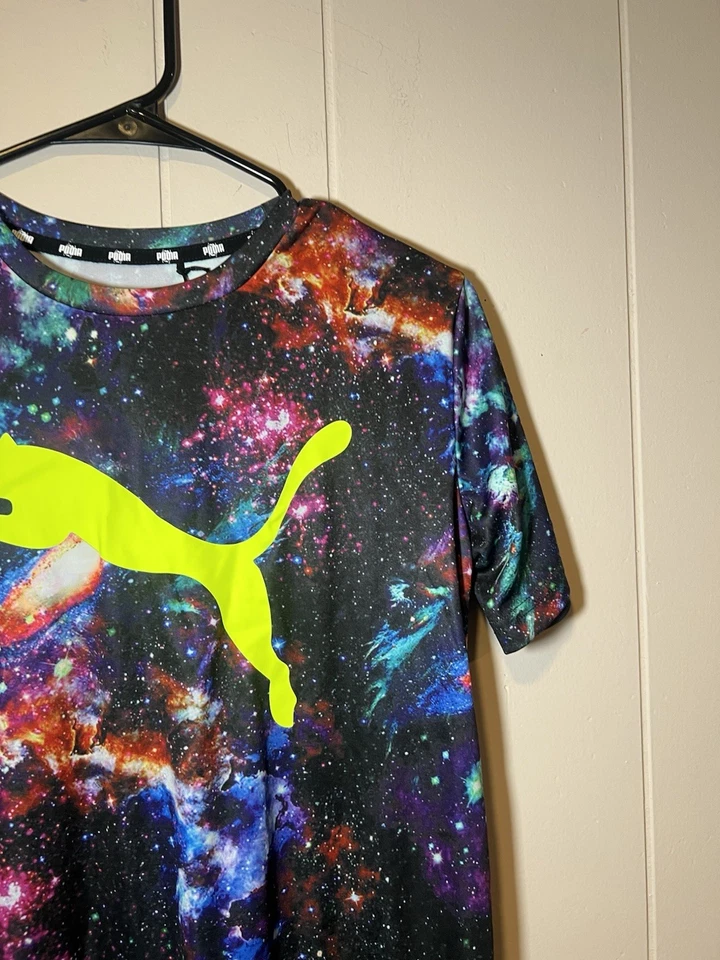 Puma мальчиков YL 14-16 рубашка новый с Ярлыками Galaxy печать желтый логотип  - Изображение 4 из 4