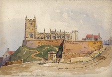 H. B. Garling - Watercolour Painting - Alnwick Church Northumberland 1843