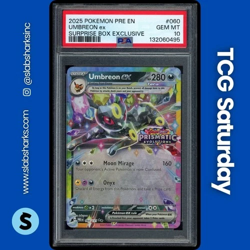 2025 POKEMON PRISMATIC EVOLUTIONS SURPRISE BOX PROMO #060/131 UMBREON EX PSA 10