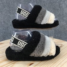 UGG Slippers Womens 6 Multicolor Fluff Yeah Slide Wool Cozy Casual Open Toe