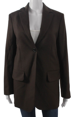 Arket Womens Brown Wool Blazer Long Sleeve Button Size 34
