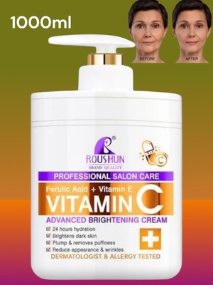 Vitamin C Body Lotion Brightening Skin Moisturizing Cream, 1000ml [USA Stock]