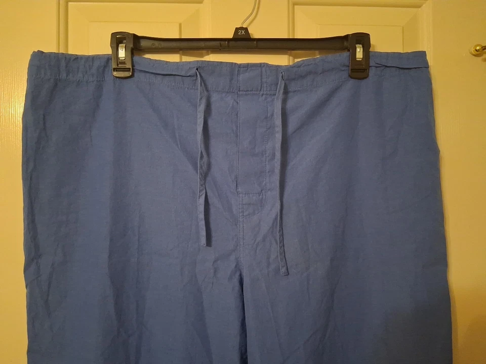 Calça de dormir MERONA masculina tamanho XL azul 100% ALGODÃO elástica DS cintura sem bolsos - Imagem 3 de 4