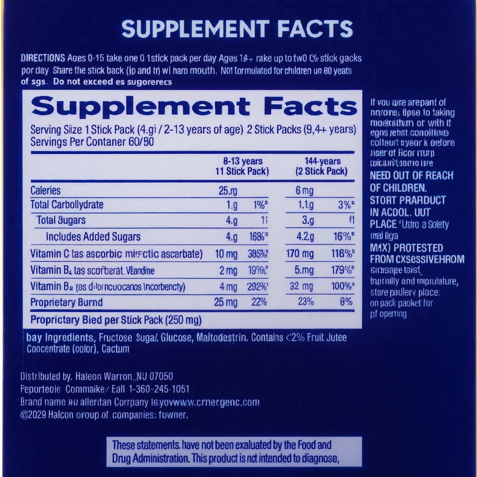 Emergen-C Cristales 500 mg Vitamina C Fresa Burst Paquete de 60 Apoyo Inmunológico Foto 2 de 2