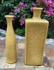 Royal Haeger 2 Bud Ceramic Vases Speckled "sandstone style" MCM USA Larry Laslo