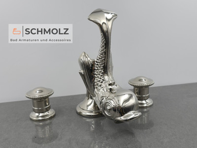 THG PARIS Dauphin 3-Loch Waschtischarmatur  Nickel - Delphin NEU