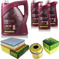 MANN-FILTER Inspektionspaket 8L Mannol Energy Combi Ll 5W-30 FüR Nissan