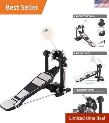 Professional Double Chain Bass Drum Pedal with Adjustable Hammer & Beater Stick