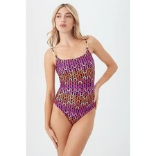 TRINA TURK Echo Funky Chain One-Piece Swimsuit Scoop Neck 4 NWOT MSRP $172