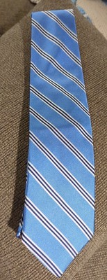 BROOKS BROTHERS MAKERS Blue Silk Repp Regimental Tie Made In USA Woven England 