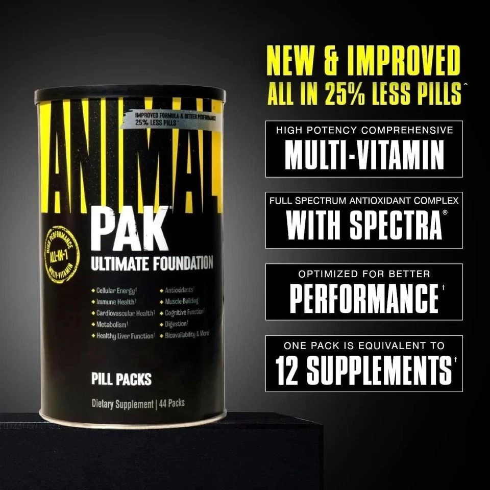 Universal Nutrition ANIMAL PAK 44 Pacotes Multi Mineral NOVA FÓRMULA MELHORADA - Imagem 2 de 4