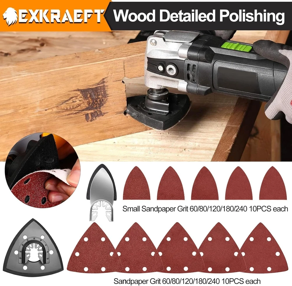 136-Piece Multi-Tool Oscillating Blade Set with Curved Edge for Precision Cutting