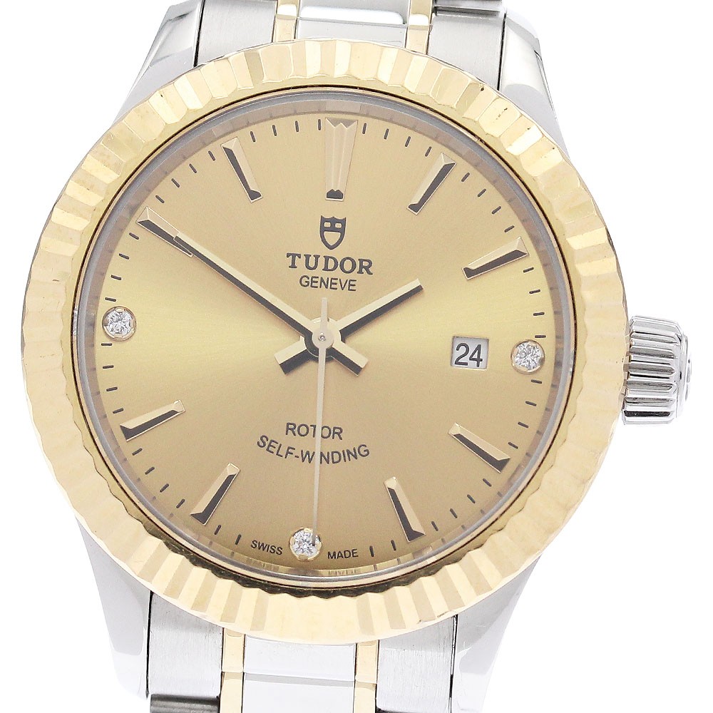 TUDOR 12113 Style Date 3P Diamond Automatic Women's Watch From Japan G0816