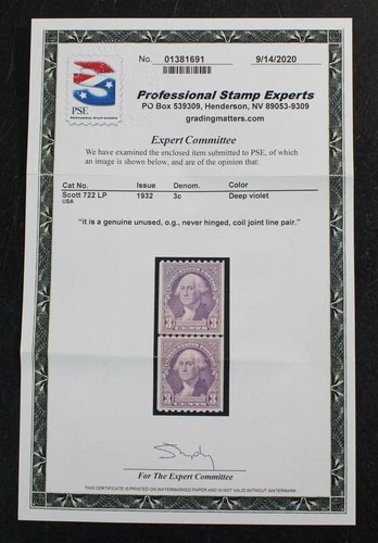 CKStamps: US Stamps Collection Scott#722 Mint NH OG PSE Cert