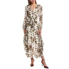 NWT! Vince Camuto womens V-Neck Maxi Dress Brown Size:S