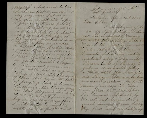 CIVIL WAR LETTER - 105th Illinois Infantry - Rebels Fire at Trains at Nashville!