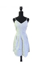 Lace Spaghetti-Strap Mini Dress in White/E130
