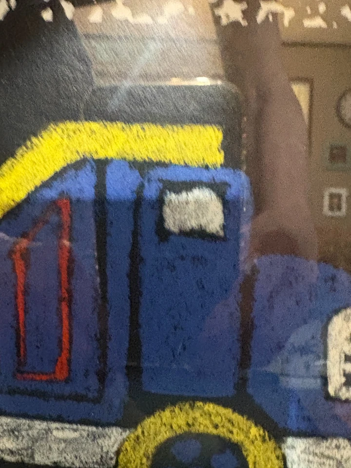 Camión volquete avión y bulldozer conjunto de imágenes enmarcadas lote de 3 firmadas por Riki Foto 4 de 4