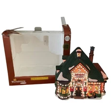 Vtg Santas Workbench Tin Soldiers Toyland Fiber Optic Christmas Village Shop