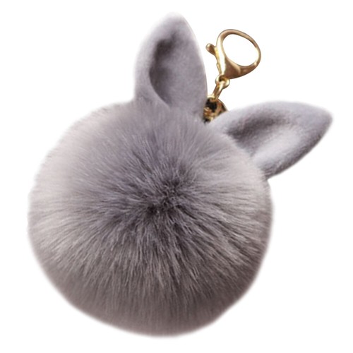 Lindo Llavero Esponjoso Conejito Pompón Mujer Bolso Conejo Oreja Piel Bola Colgante Llavero - Imagen 1 de 4
