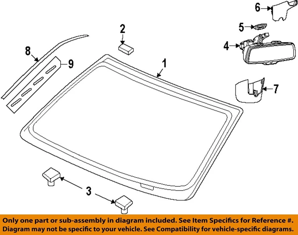 Used Front Center Interior Rear View Mirror fits: 2017 Ram Promaster 1500 van ma Foto 3 de 4
