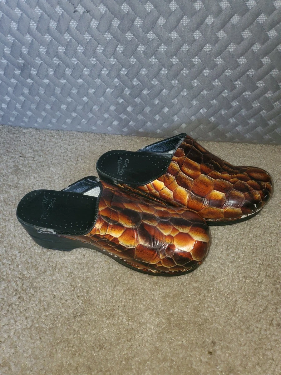 Dansko snakeskin cheap clogs