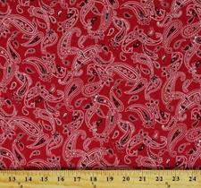 Cotton Bandana Pattern Paisleys Designs Fabric Print by the Yard D772.52