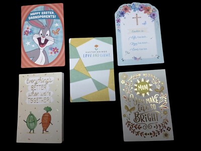 NOS Easter Hallmark Religious Greeting Cards Variety Lot of 5 Retail $18.95