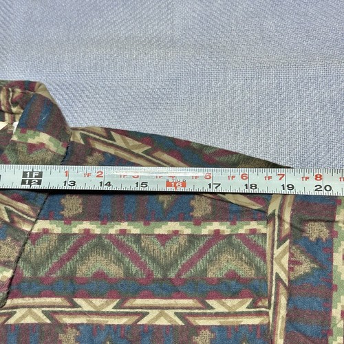 Vintage Red Head Aztec Navajo Print Flannel Button Up Shirt Men’s Size Large - Picture 10 of 12