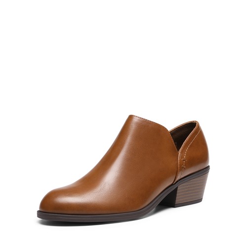 Damen-Stiefeletten dicker Absatz seitlicher Reißverschluss niedriger klobiger Absatz formelle Booties USA - Bild 26 von 33
