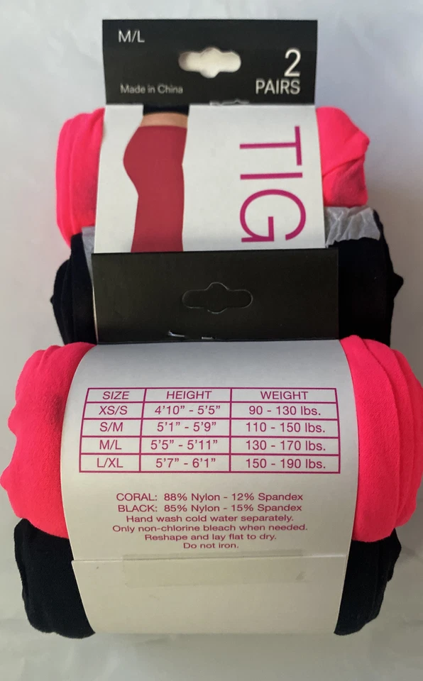 PACK DE 2 MEDIAS NEGRAS Y ROSAS MEDIANAS/GRANDES Foto 3 de 4