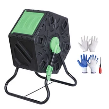 18.5 Gal Durable Rotating Composting Tumbler Bin Light Weight for Outdoor Garden