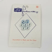 Vintage BW Fashion-Nite Two Hole Flat Button New Old Stock Light Blue Small