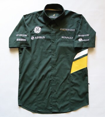 【新品未使用】CATERHAM ケータハム F1 チームシャツ 公式品 CATERHAM F1 TEAM VINTAGE RACING BUTTON UP SHIRT CREW JERSEY GREEN