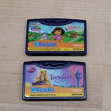 Vtech V.Reader Games Tangled  Dora The Explorer Interactive Reader
