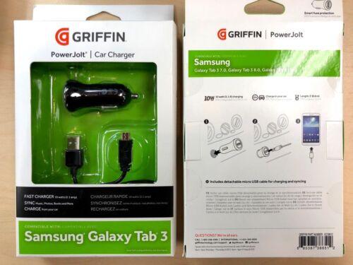 Venta al por mayor lote de 10x Cargador de automóvil PowerJolt GRIFFIN 2,1 AMP con cable micro USB de 3 pies  - Imagen 1 de 7