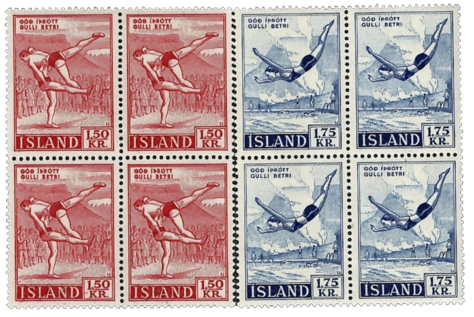 Uncertified Icelandic Stamp Blocks