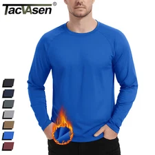 Mens Lightweight Thermal Shirt Fleece Lined Long Sleeve Athletic Base Layer Tops