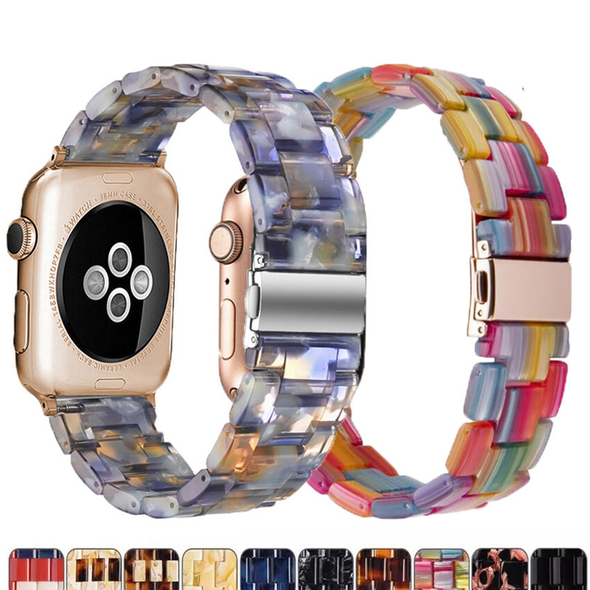 Durable Resin Apple Watch Ultra2 Series 9 8 7 6 5 Luxury Link Band Strap-image