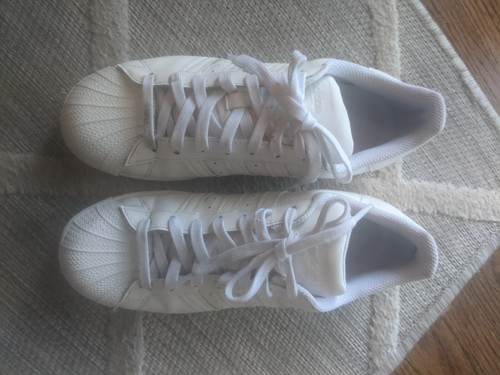 Adidas Superstar White Sz 7 Gym Shoes Sports Leather Lace Up - Picture 13 of 13