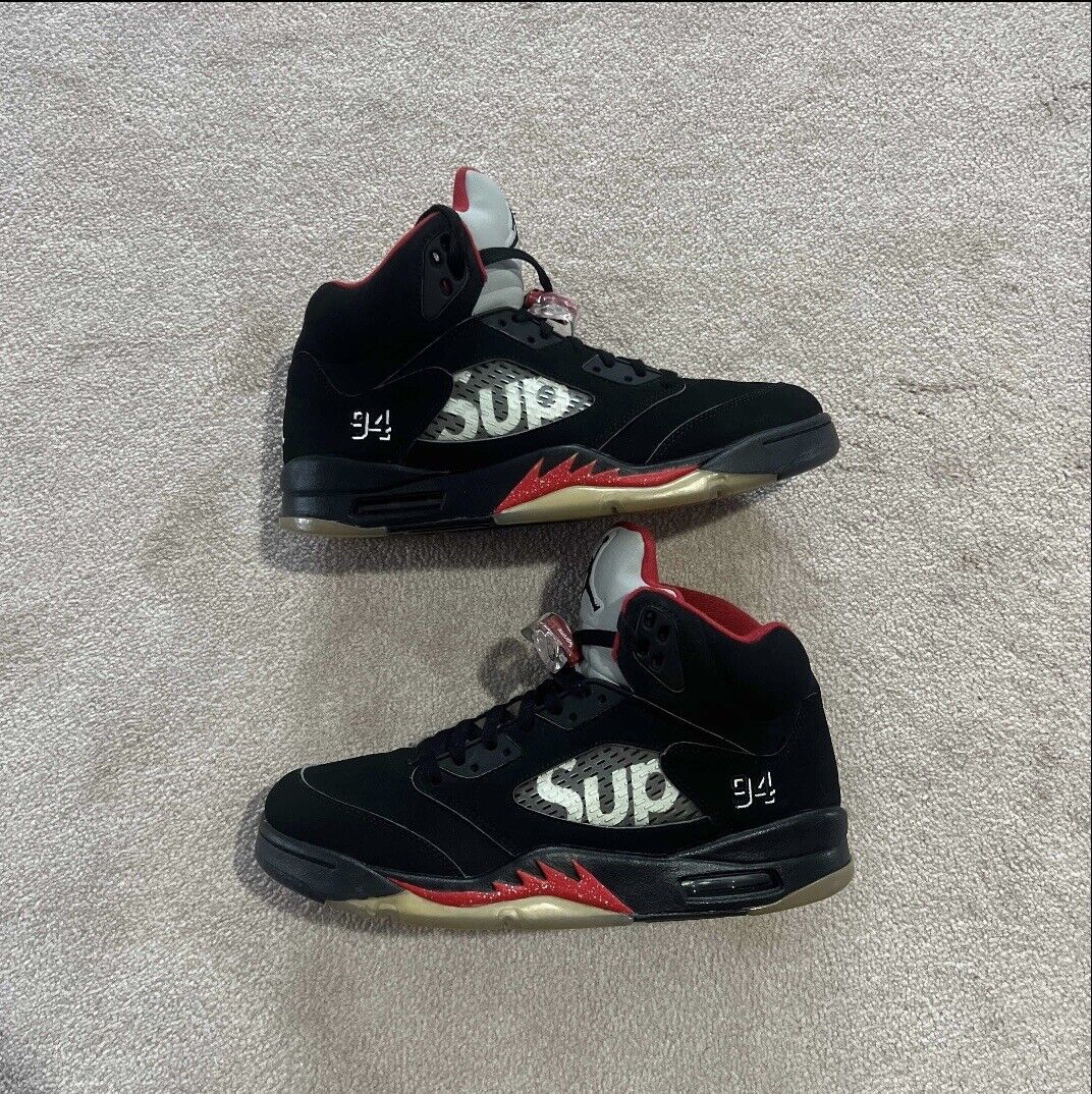 Supreme x Air Jordan 5 Retro Black-Size 10 886691325642| eBay Supreme x Air Jordan 5 Retro Black-Size 10 886691325642| eBay