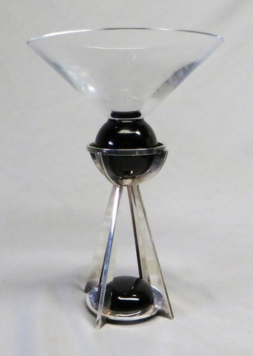 Pair of Adam Tihany x CHRISTOFLE Silverplate Bombay Sapphire Martini Glasses - Picture 3 of 12
