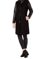 New Smart Black Jones New York Coat With Puff Sleeves Medium Size